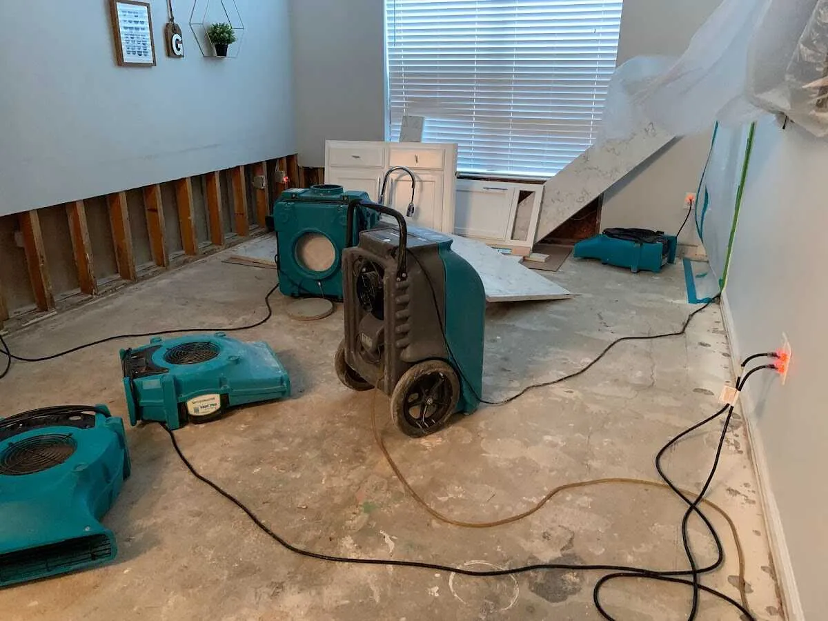 Dehumidifier in flood-cut room for Water Extraction & Removal in DeKalb